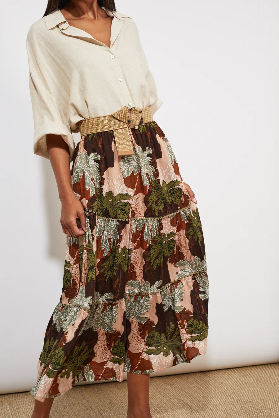 Cayman Tiered Maxi Skirt Haven Palms