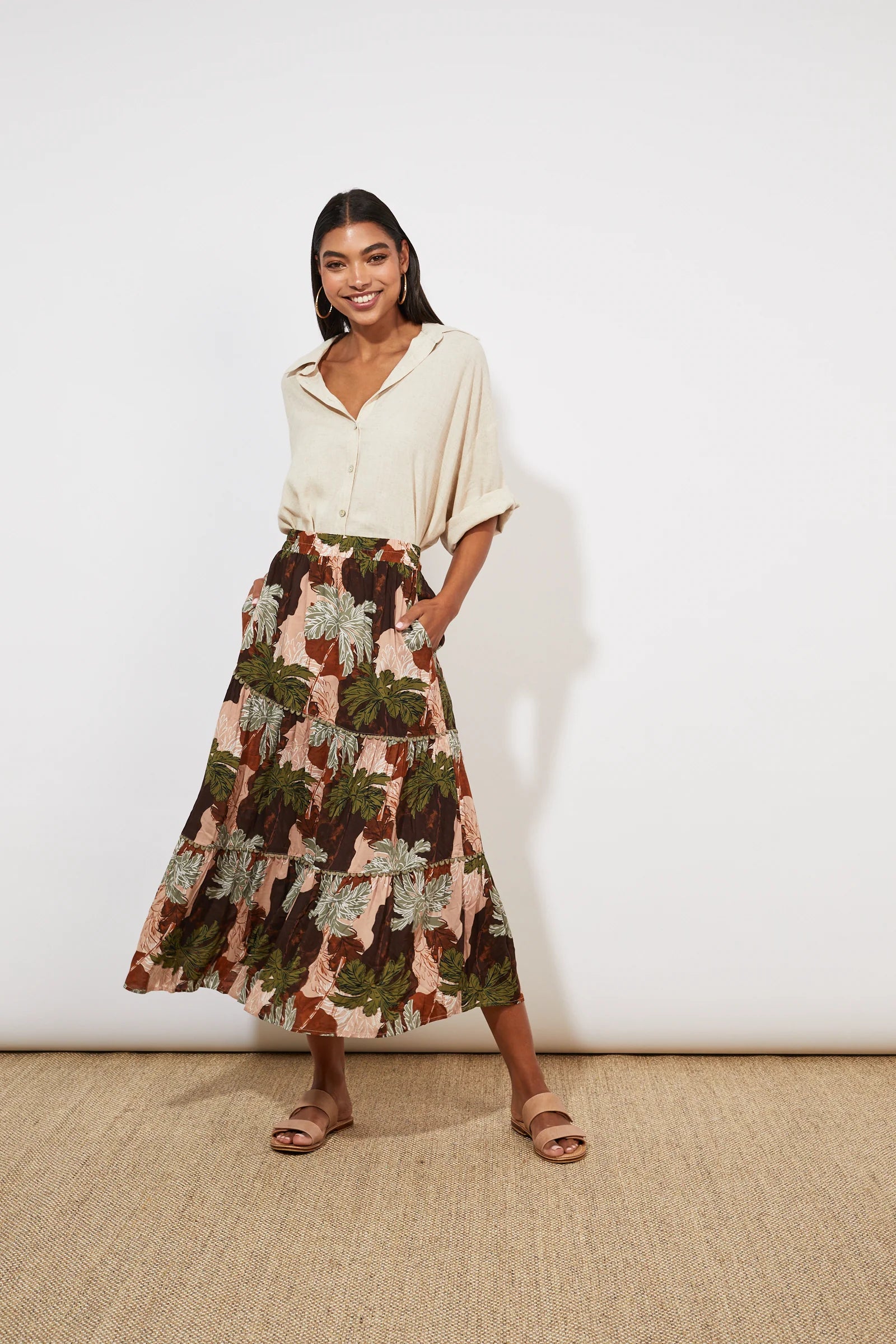 Cayman Tiered Maxi Skirt Haven Palms