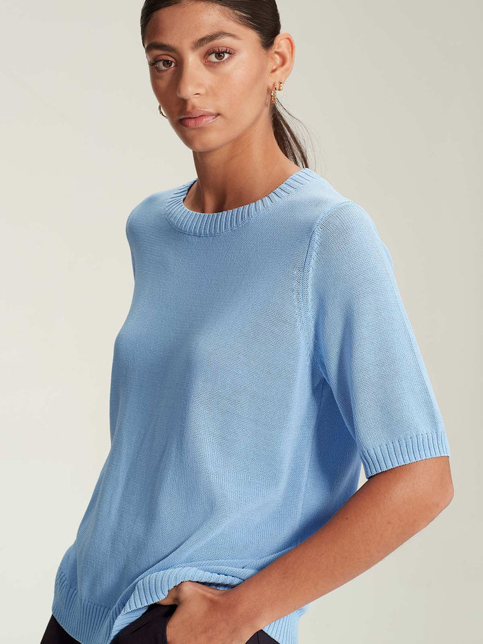 Sills Stephan Open Knit Tee Crystal Blue