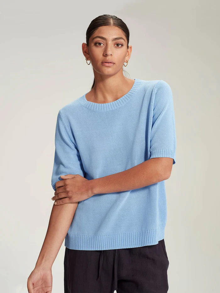 Sills Stephan Open Knit Tee Crystal Blue