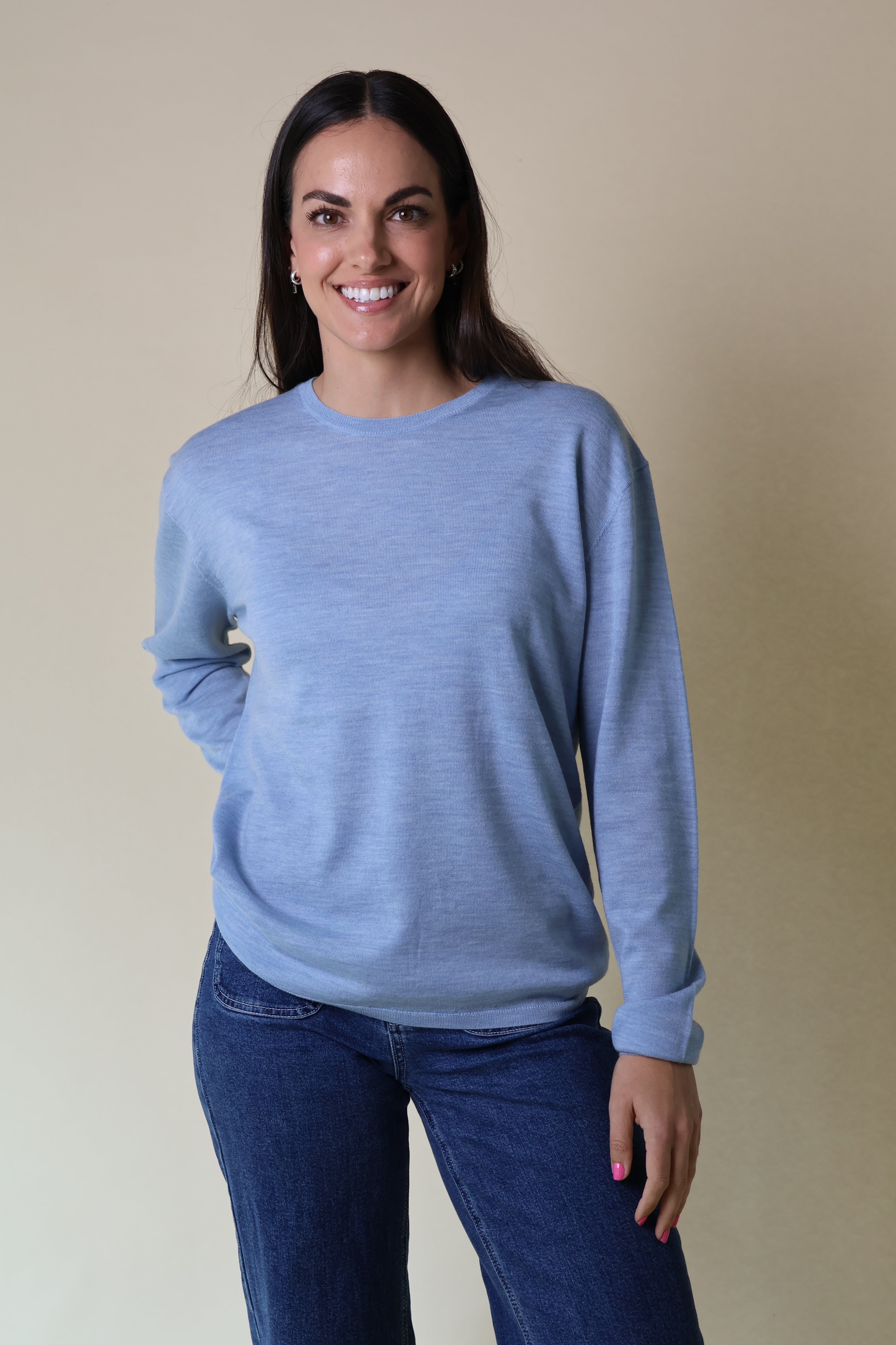 Bloodstone L/S Knit Yarnsmith Pale Blue
