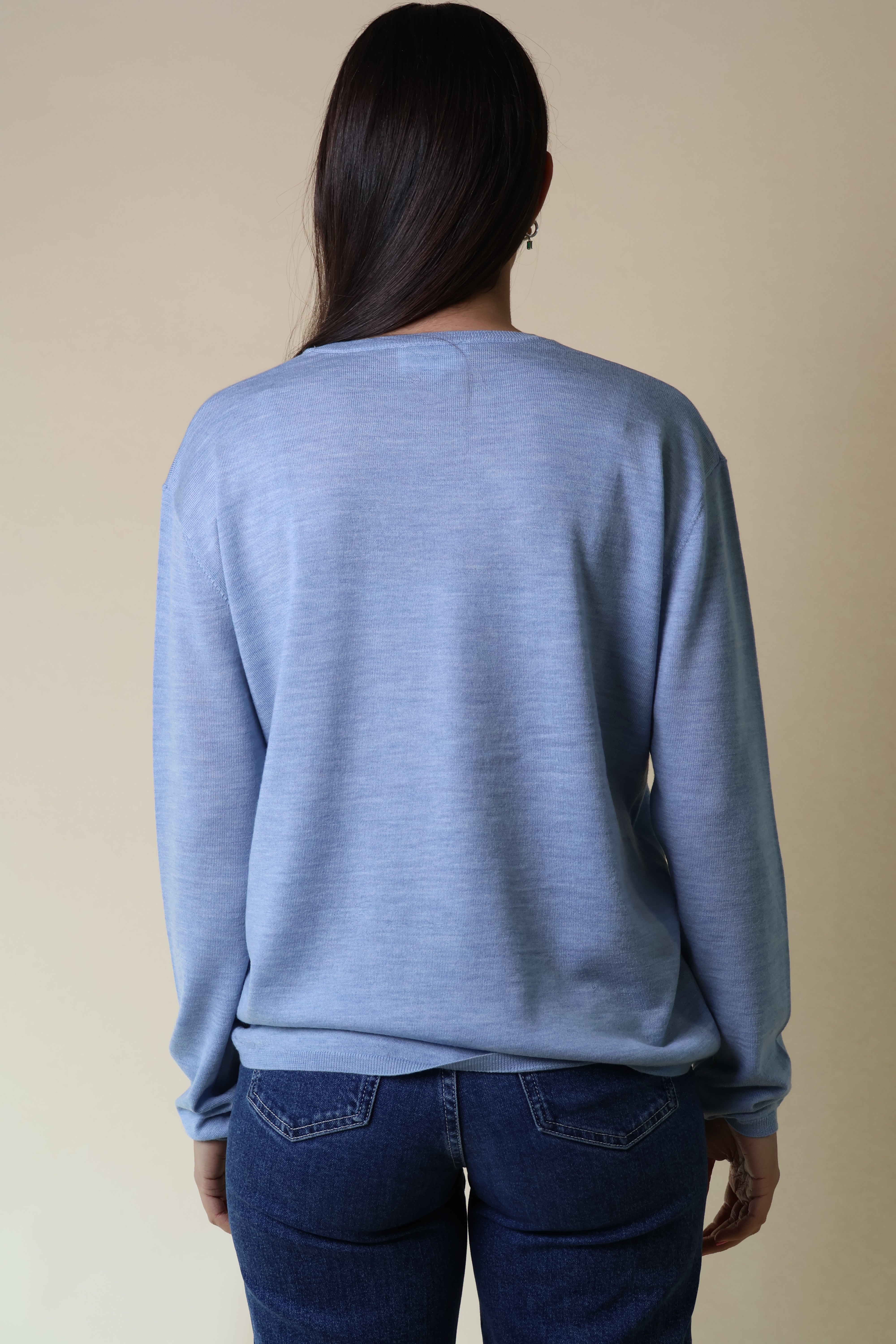 Bloodstone L/S Knit Yarnsmith Pale Blue
