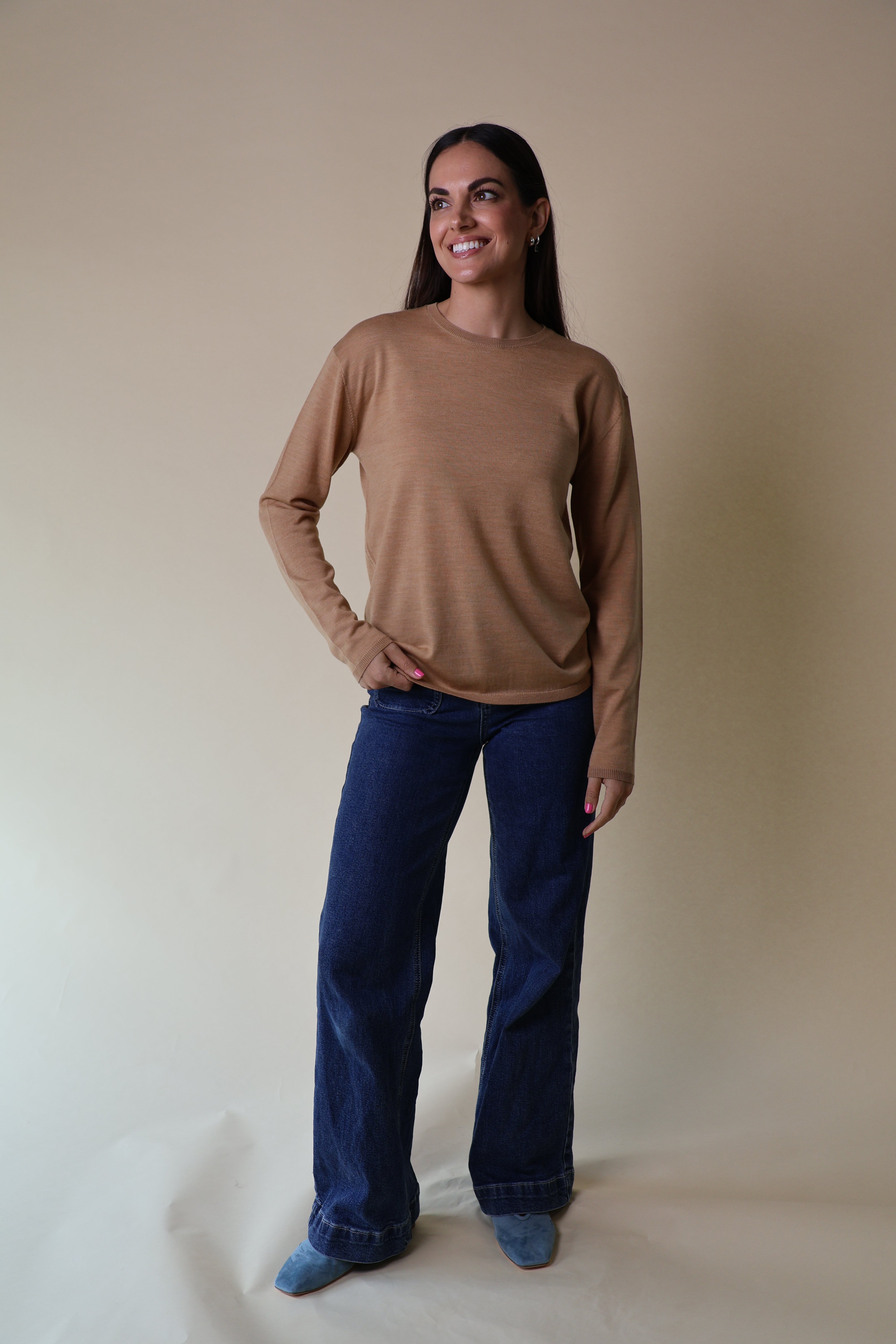 Bloodstone L/S Knit Yarnsmith Camel