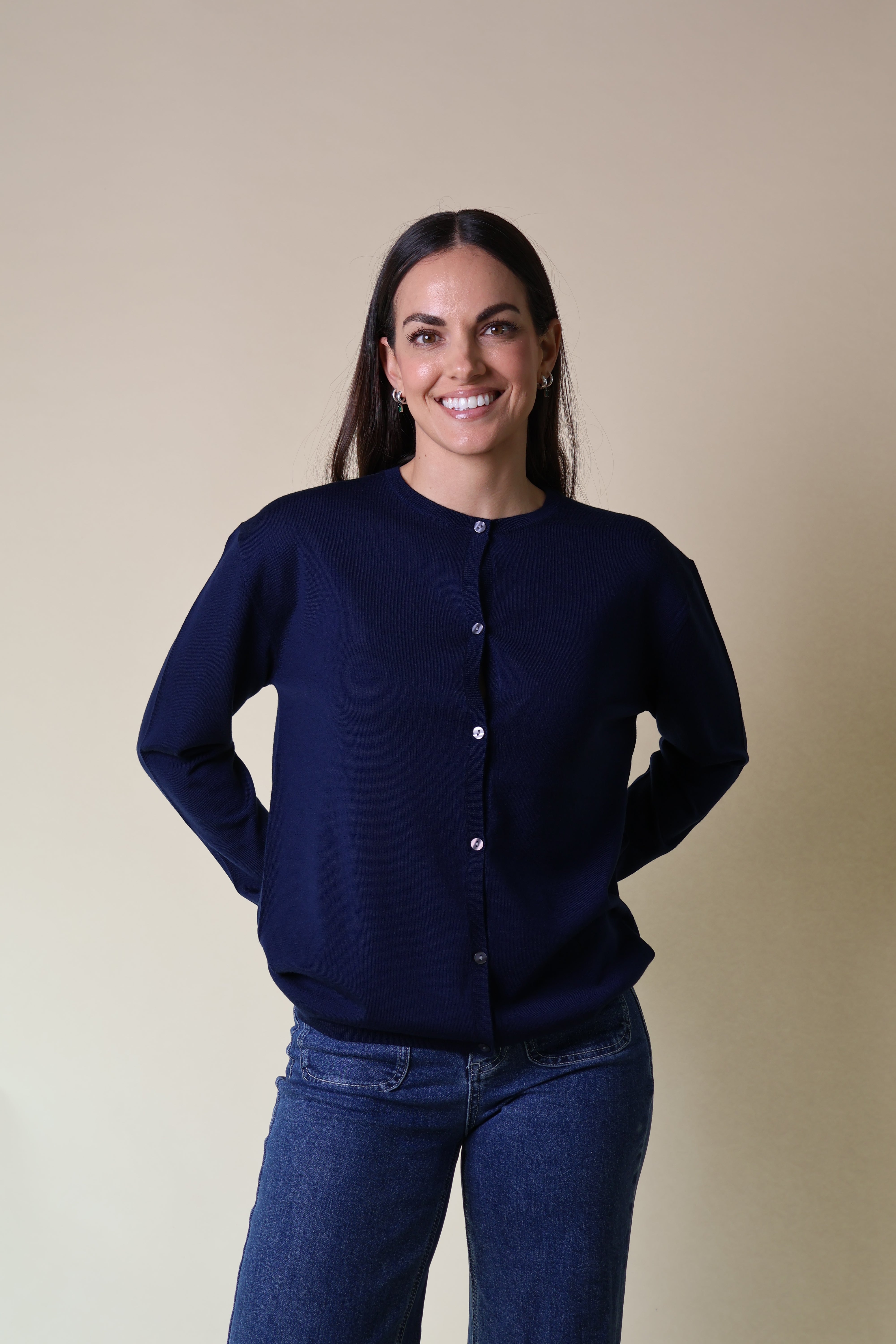 Morganite Cardigan Yarnsmith Navy