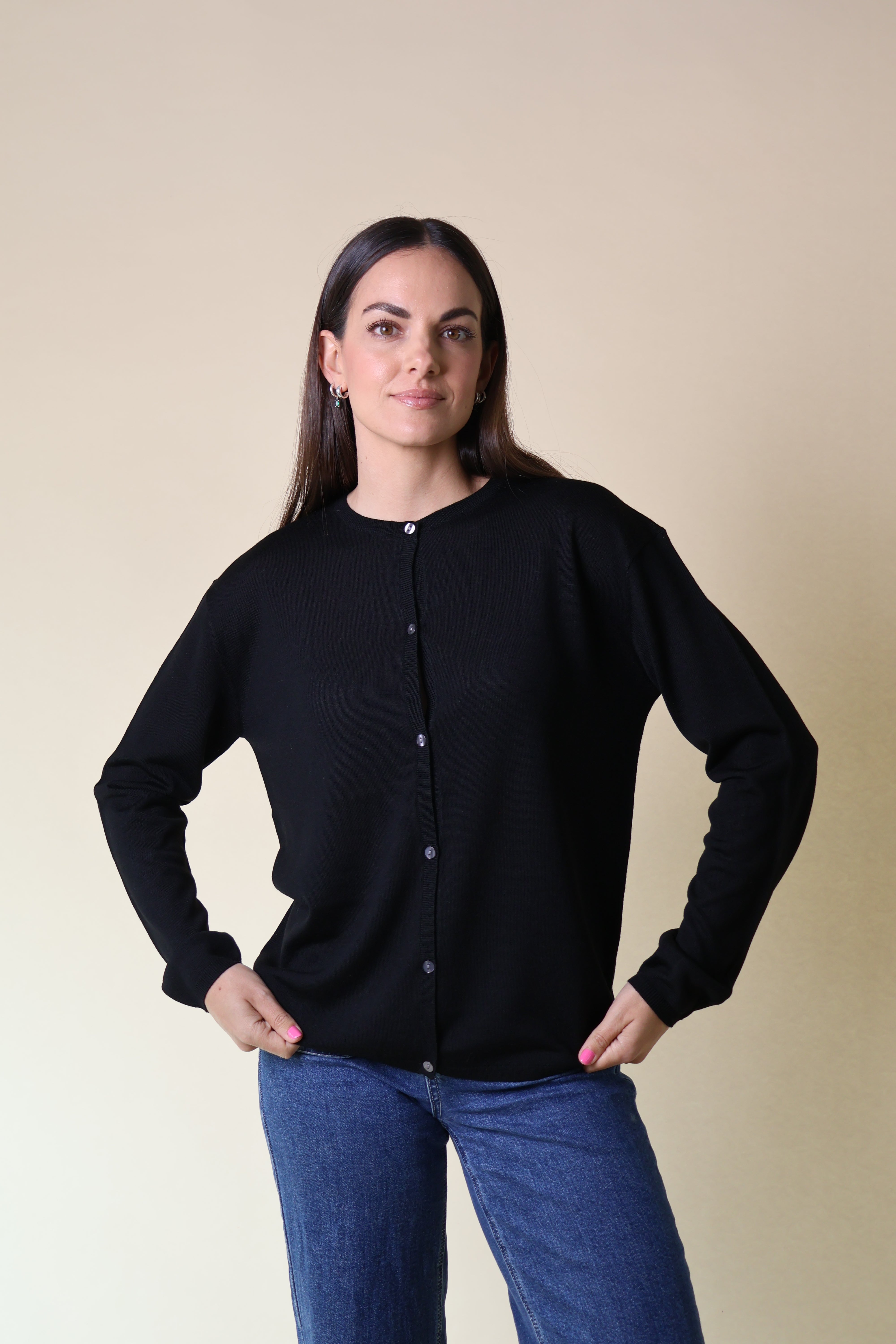 Morganite Cardigan Yarnsmith Black