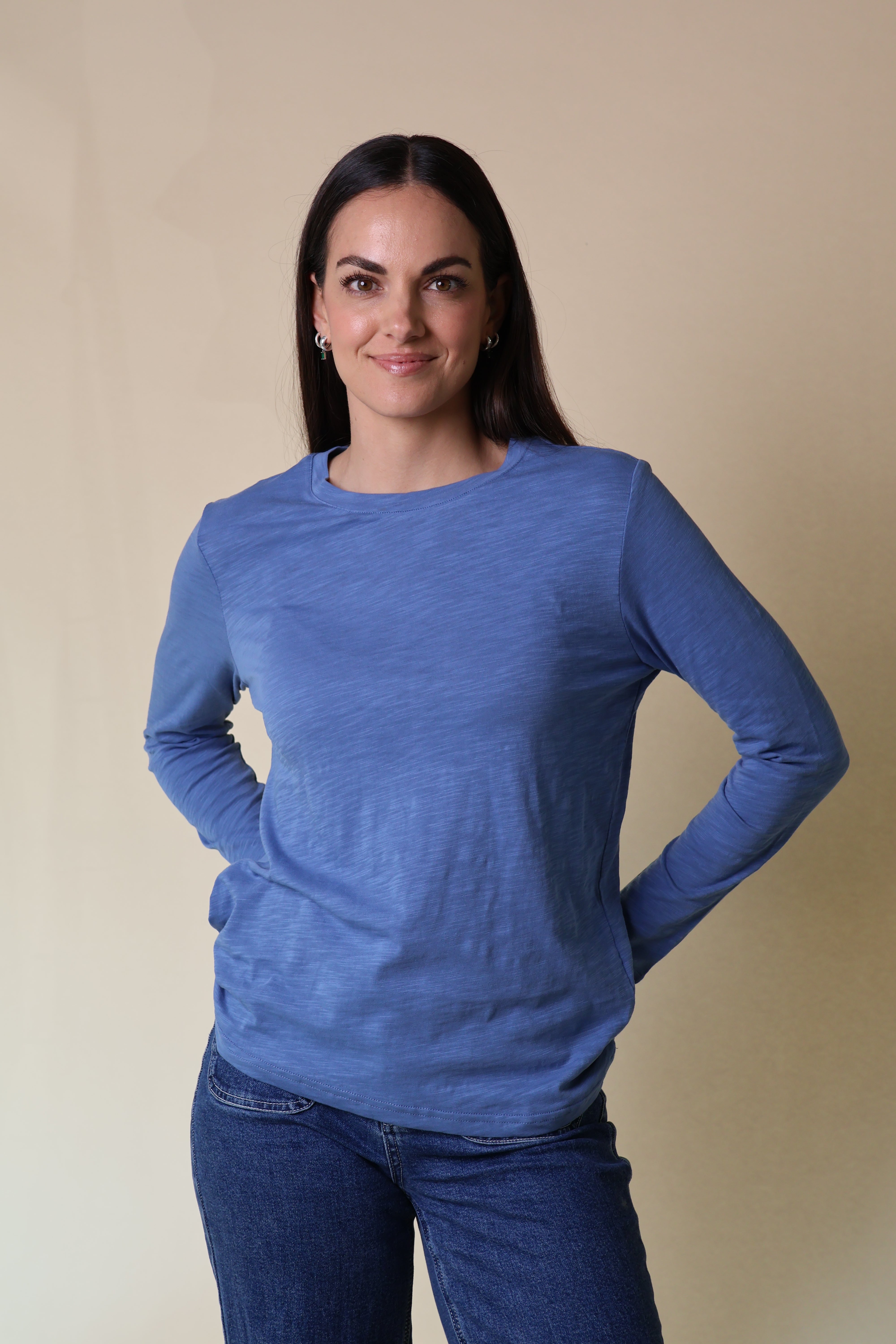 Velveteen Rabbit Long Sleeve Lucie Tee Smokey Blue