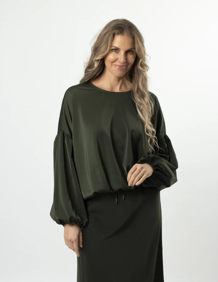 Theo Blouse Khaki Green Stella + Gemma