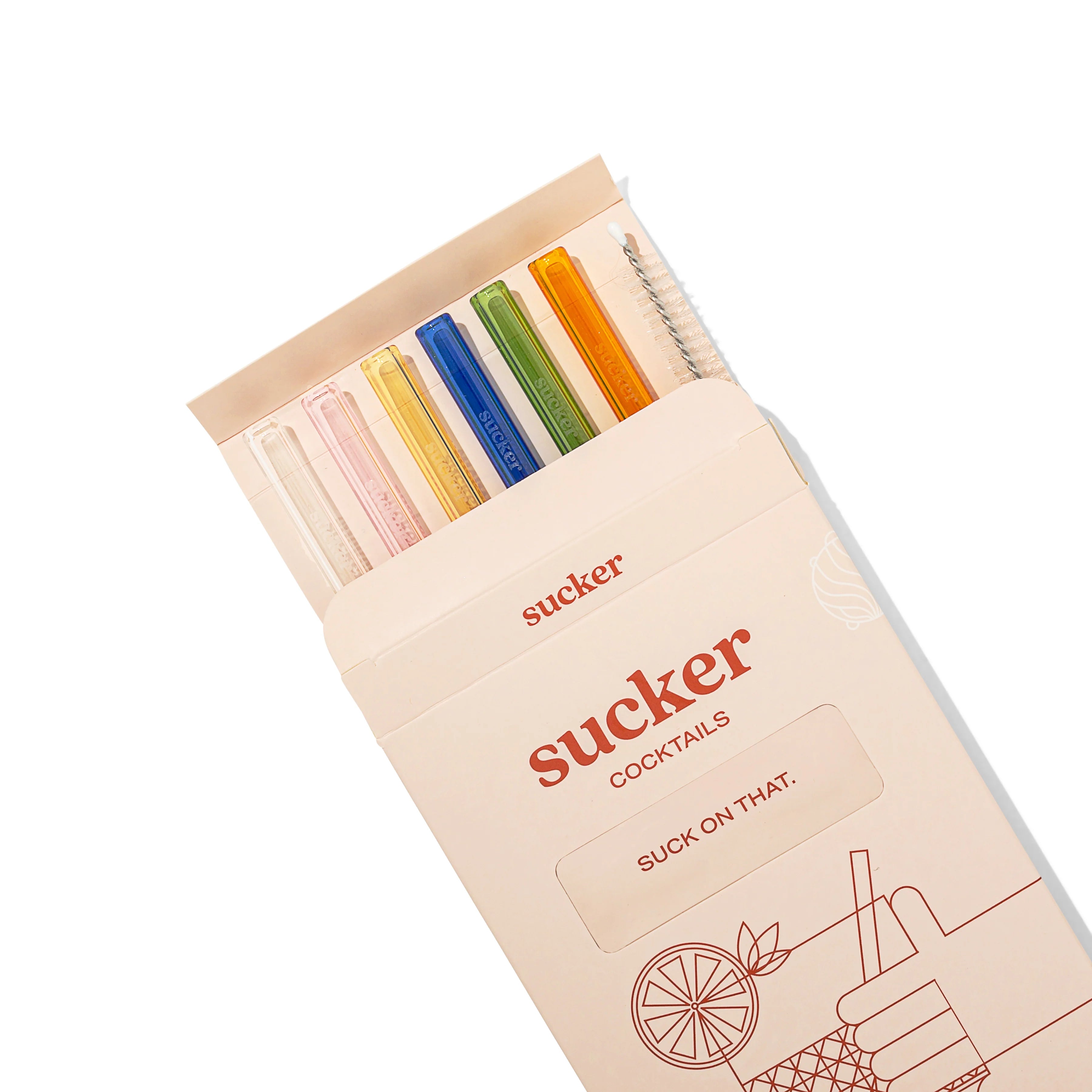 Sucker Cocktail glass straw set MULTI
