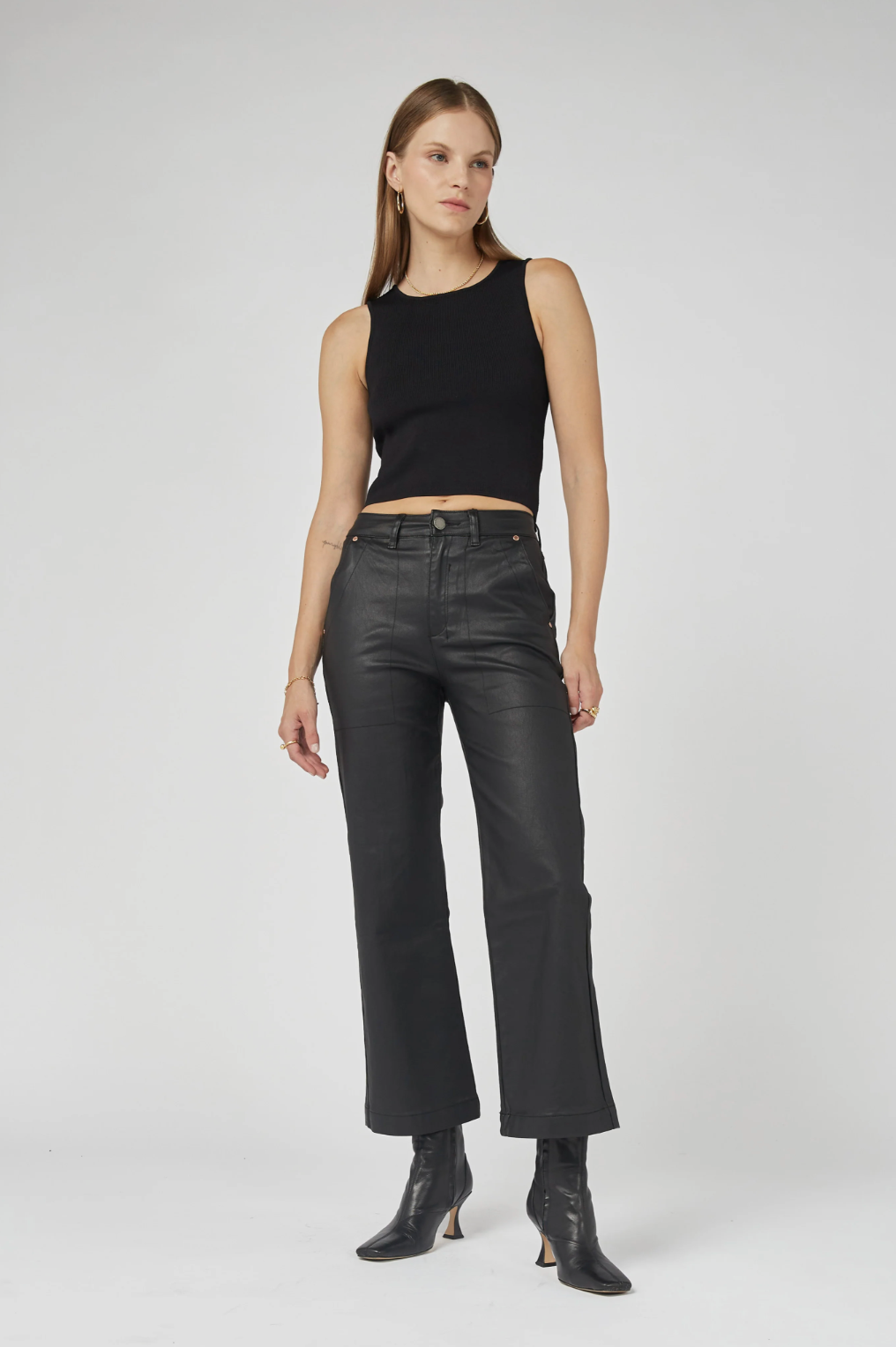 Cody Kick Flare Trouser Dricoper Coated Black