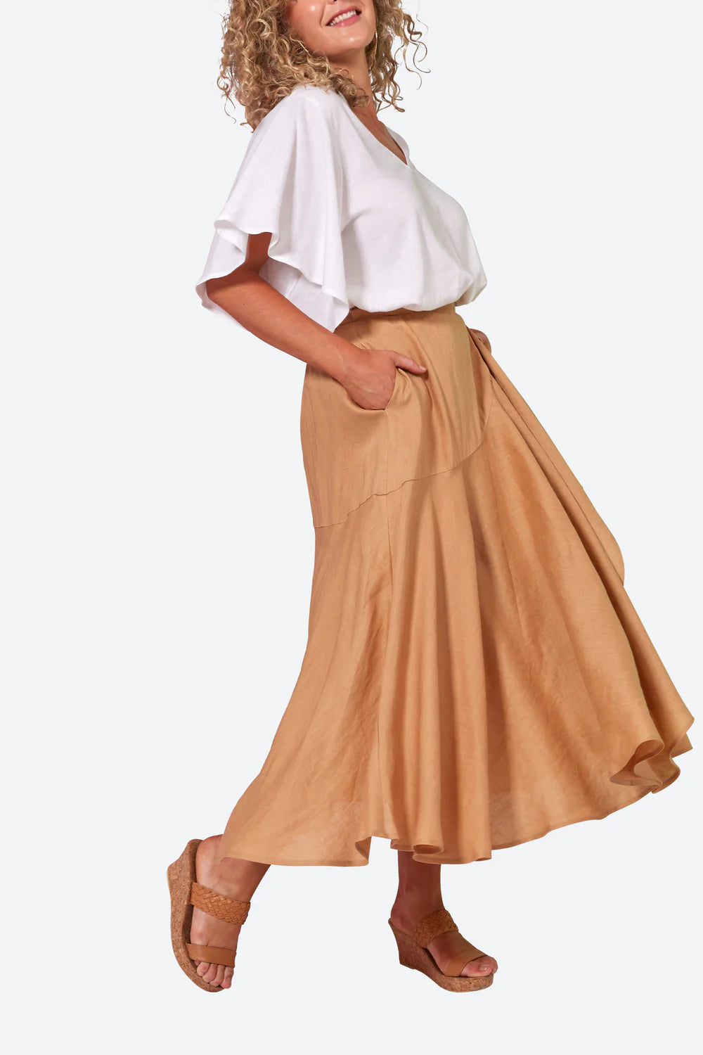 La Vie Wrap Skirt Eb&Ive Caramel