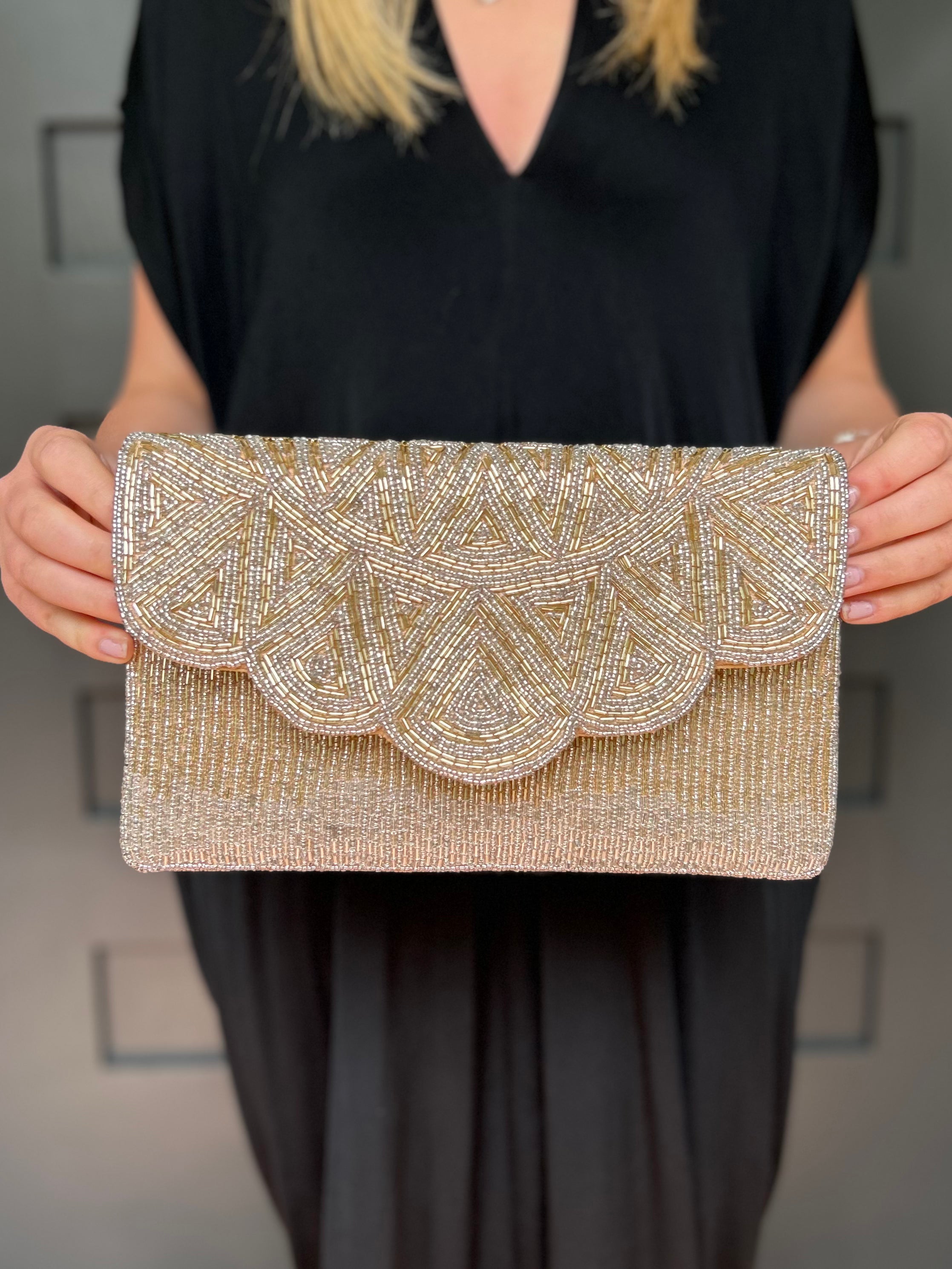 Beaded Bag Cleveland Gold