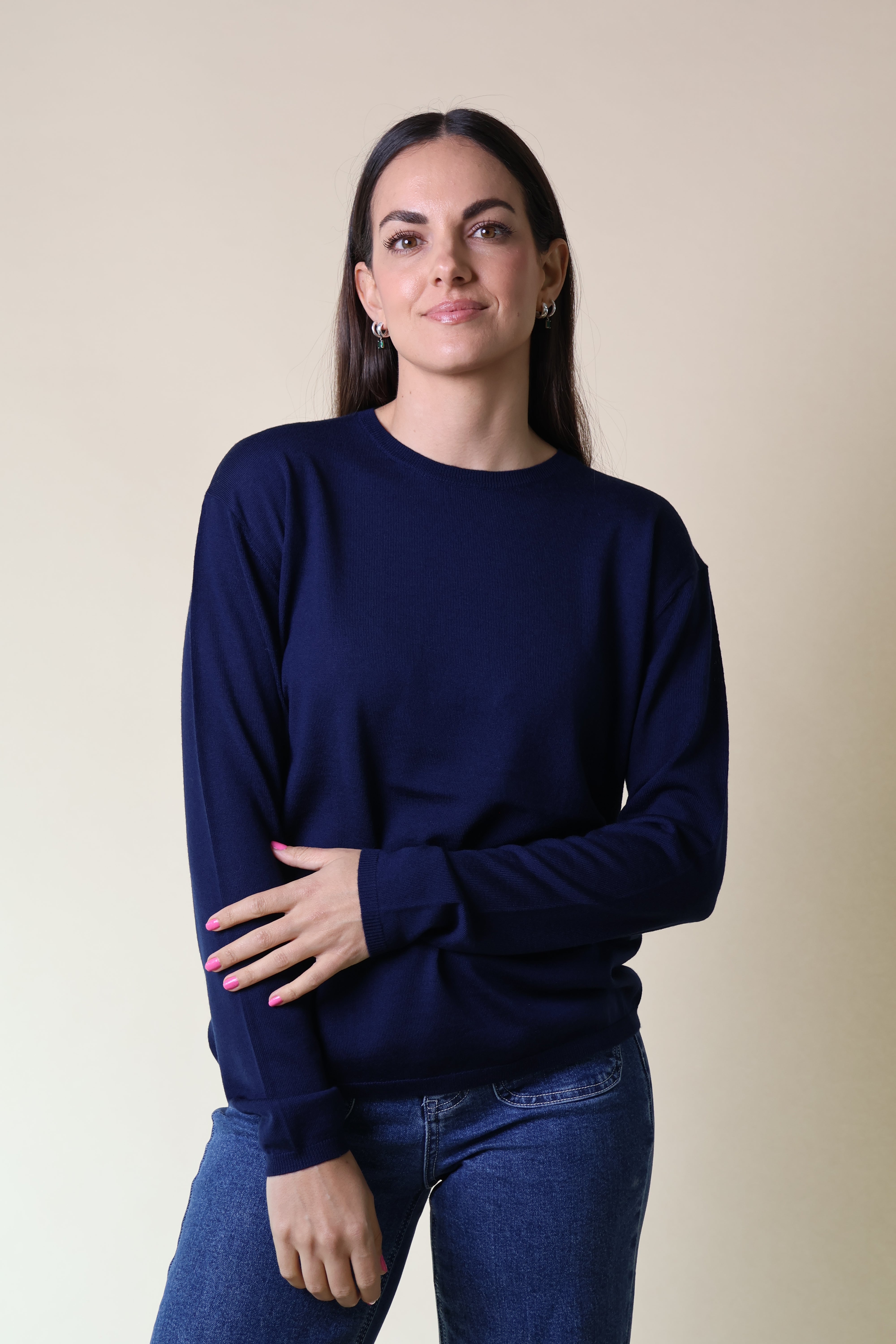Bloodstone L/S Knit Yarnsmith Navy