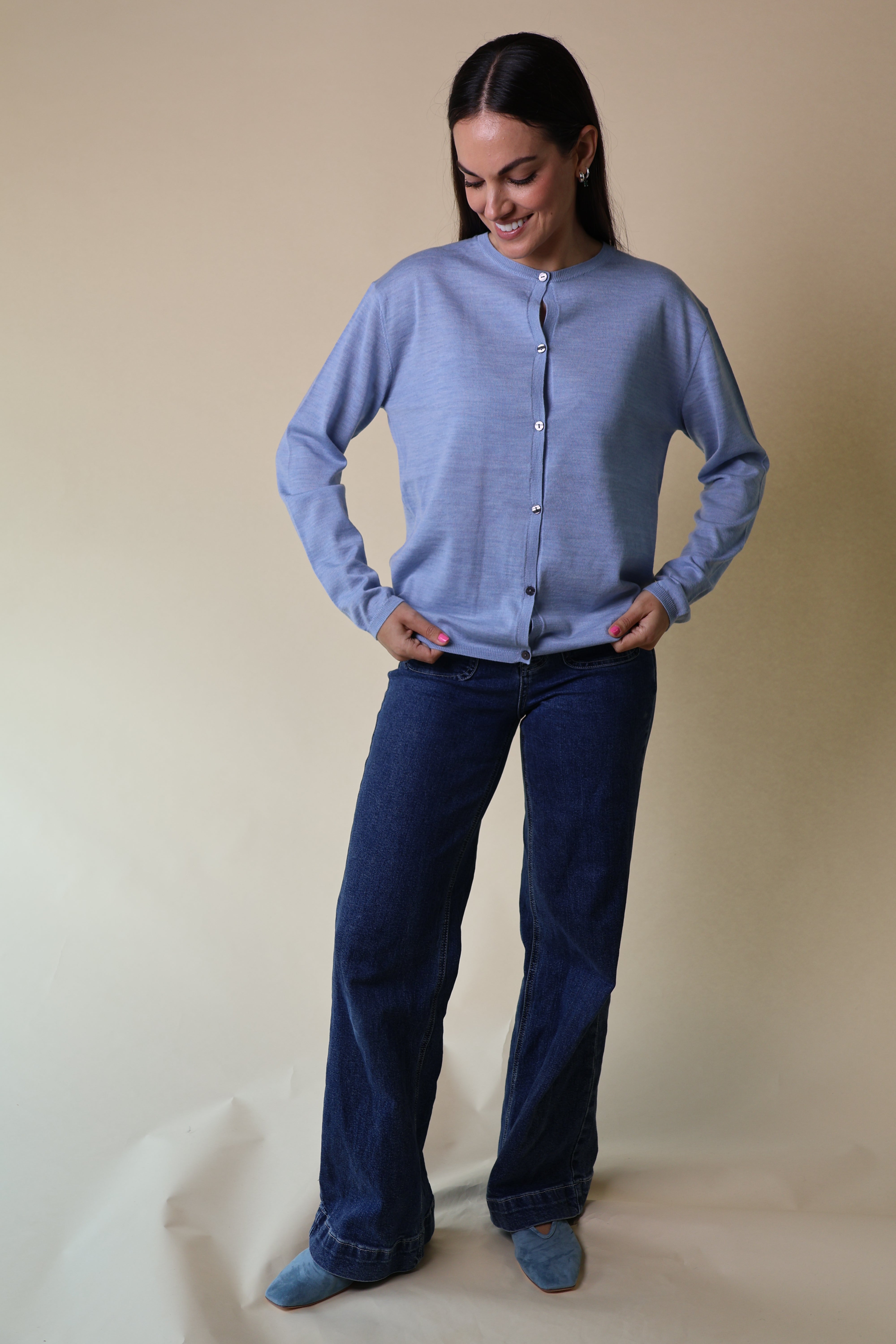 Morganite Cardigan Yarnsmith Pale Blue