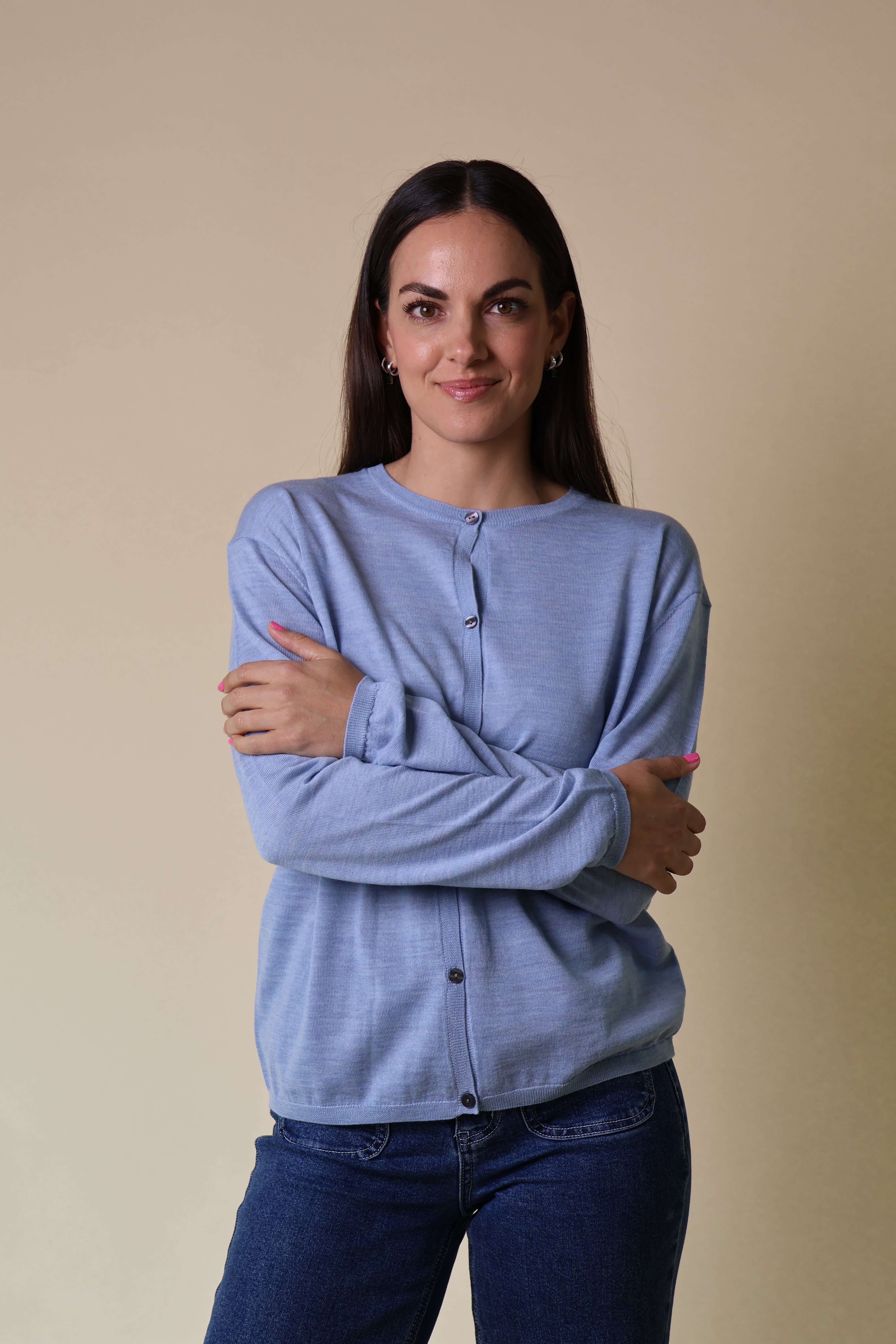 Morganite Cardigan Yarnsmith Pale Blue