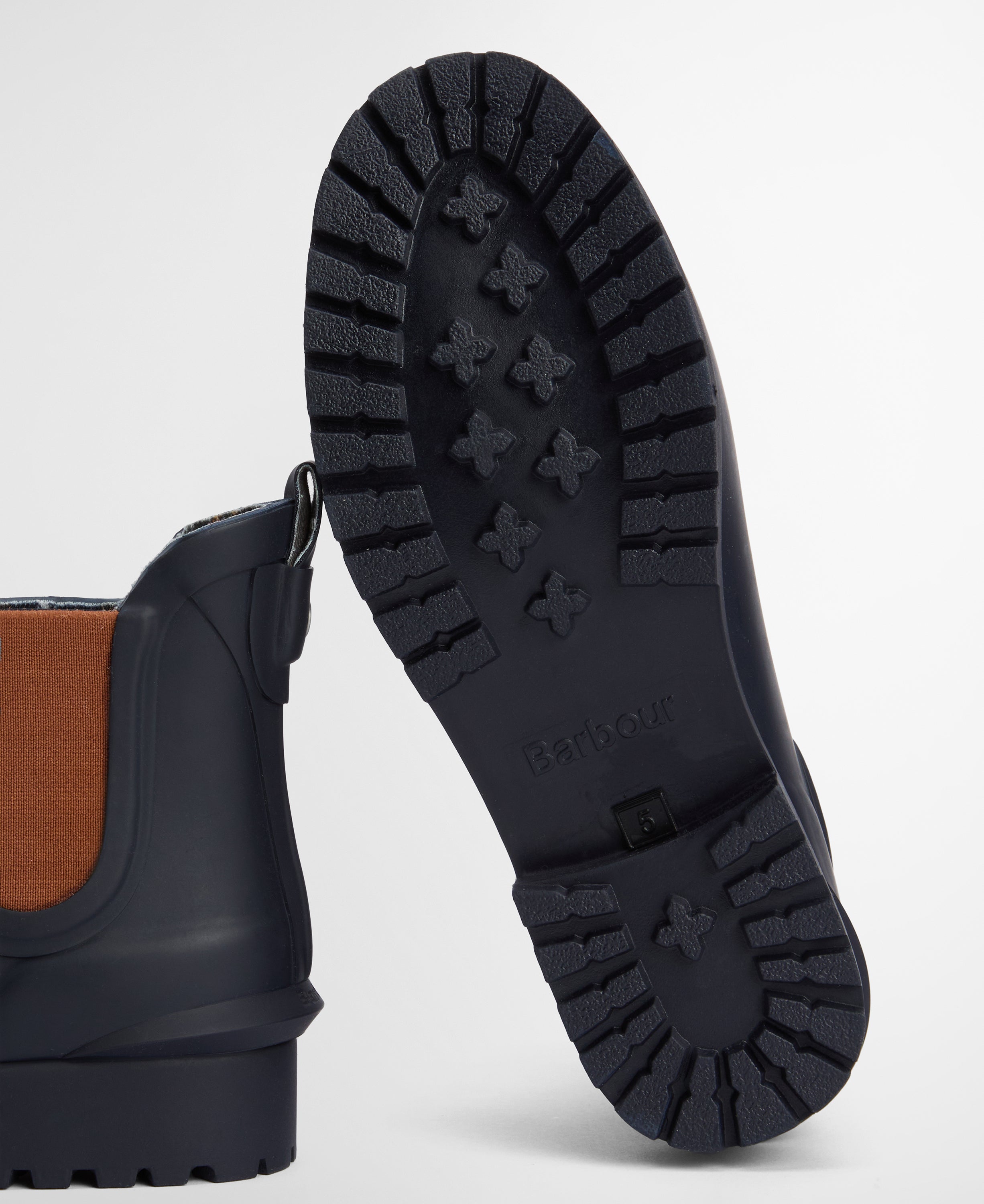 Barbour Wilton Chelsea Welly Navy/Brown