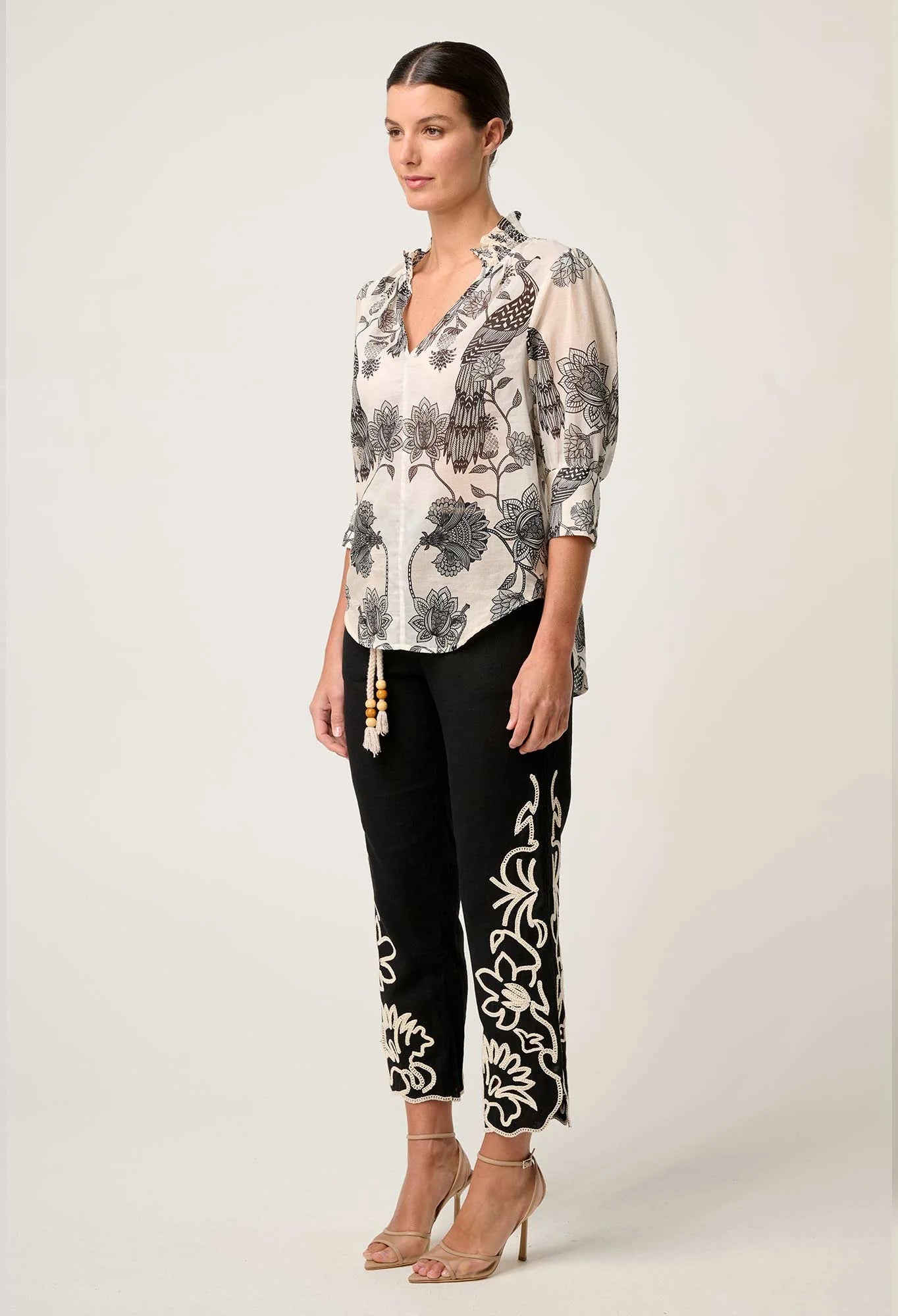 Oleander Shirred Blouse Once Was