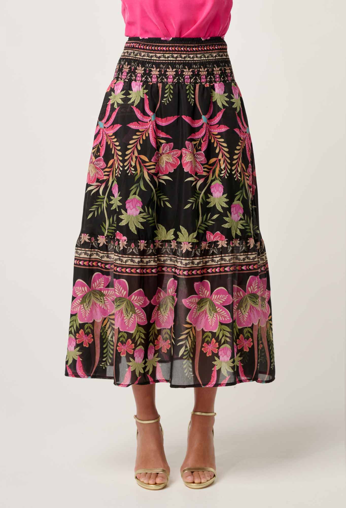 Cordelia Anthos Lobos Shirred Waist Skirt
