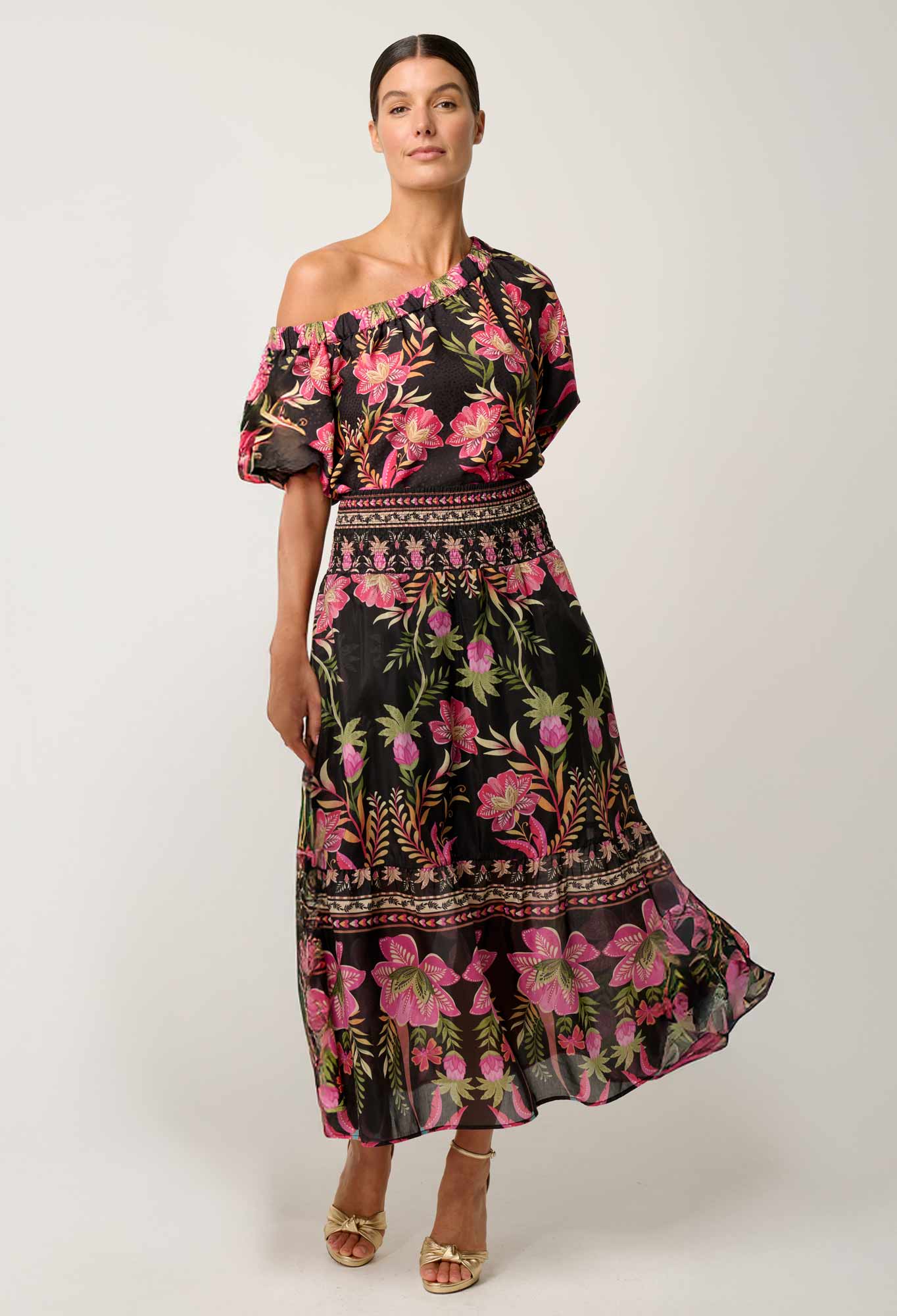Cordelia Anthos Lobos Shirred Waist Skirt