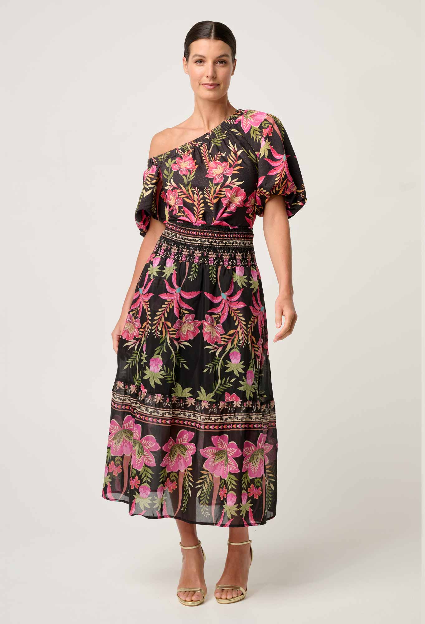 Cordelia Anthos Lobos Shirred Waist Skirt