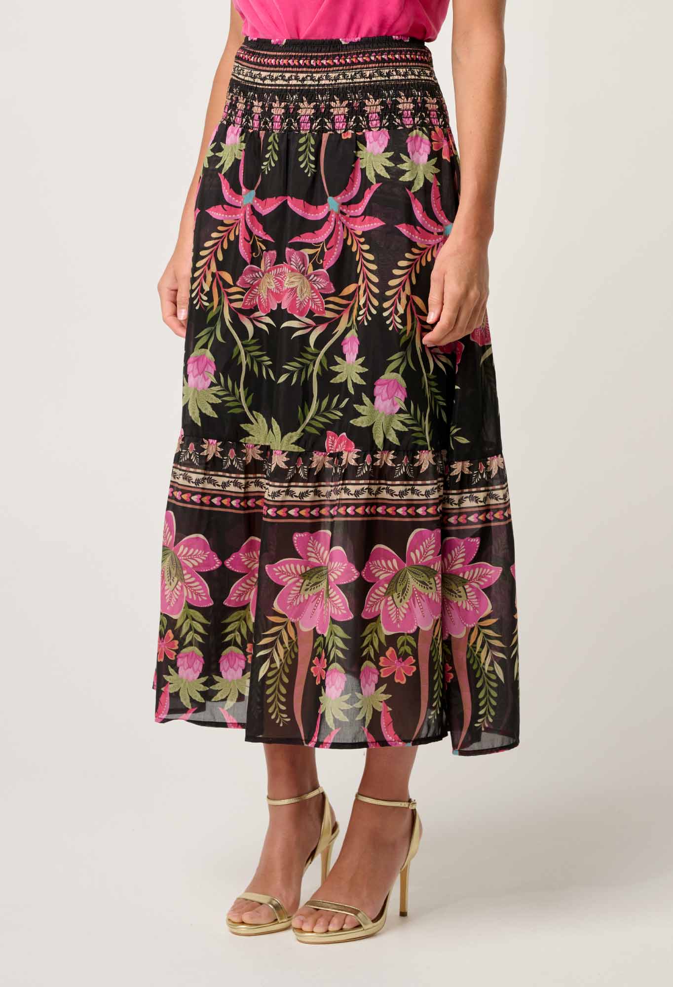 Cordelia Anthos Lobos Shirred Waist Skirt