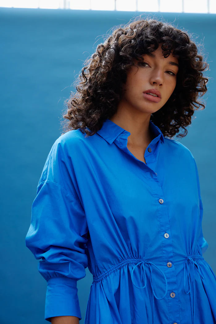Kinney Isla Shirt Dress Cobalt