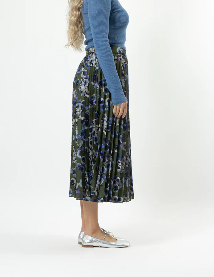 Brigette Skirt Blurred Blooms Lime Stella + Gemma