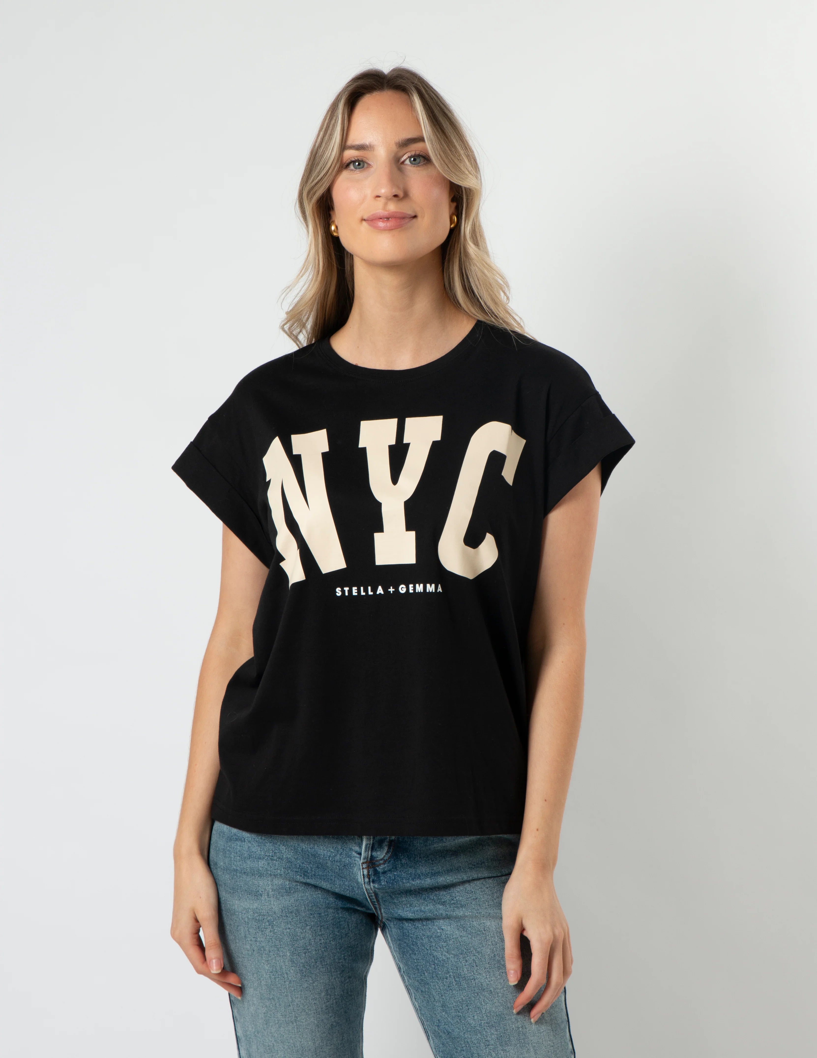 NYC T Shirt Black Stella + Gemma