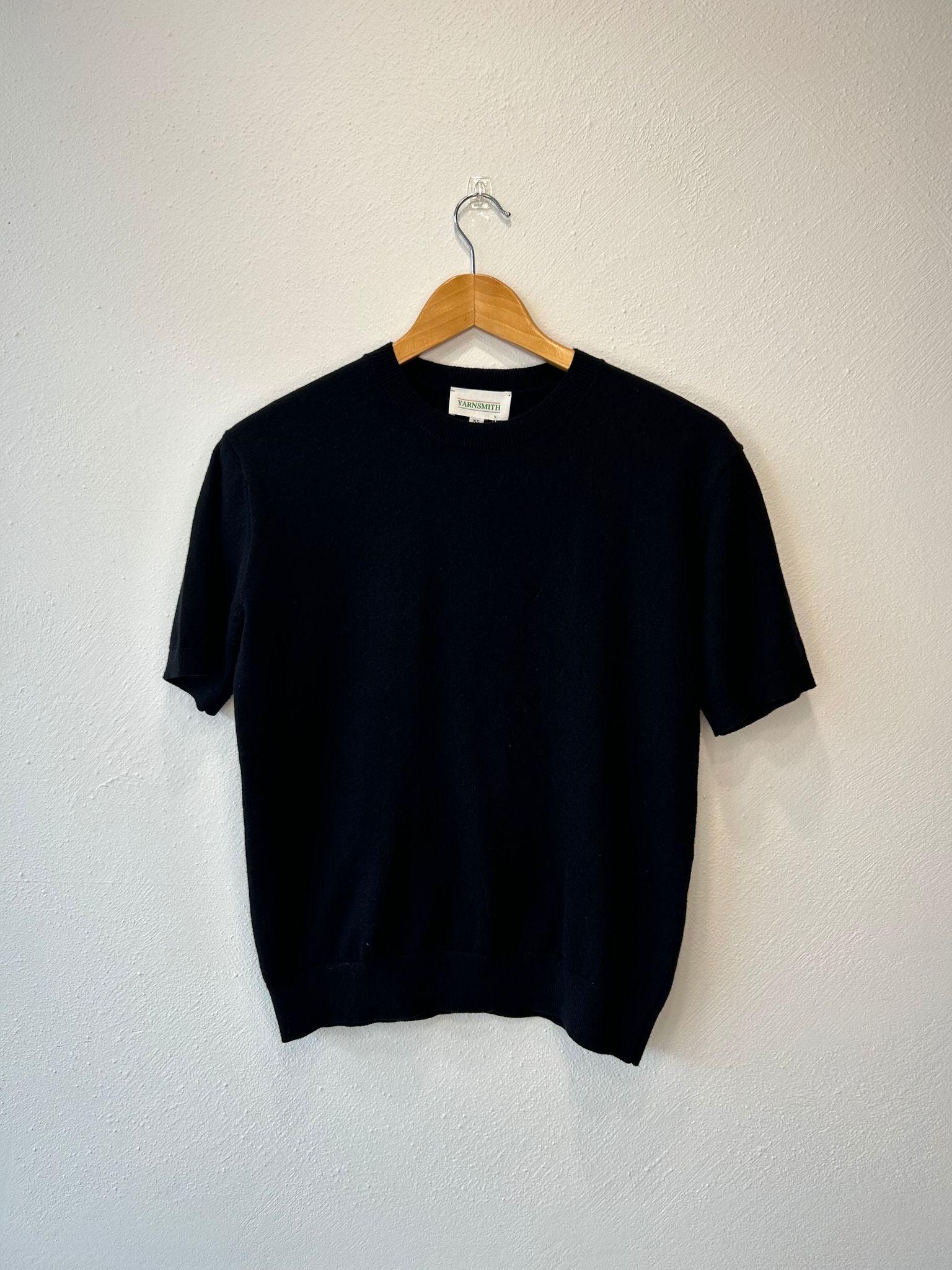 Beryl Cotton/Cashmere T Shirt Yarnsmith BRK3A Black