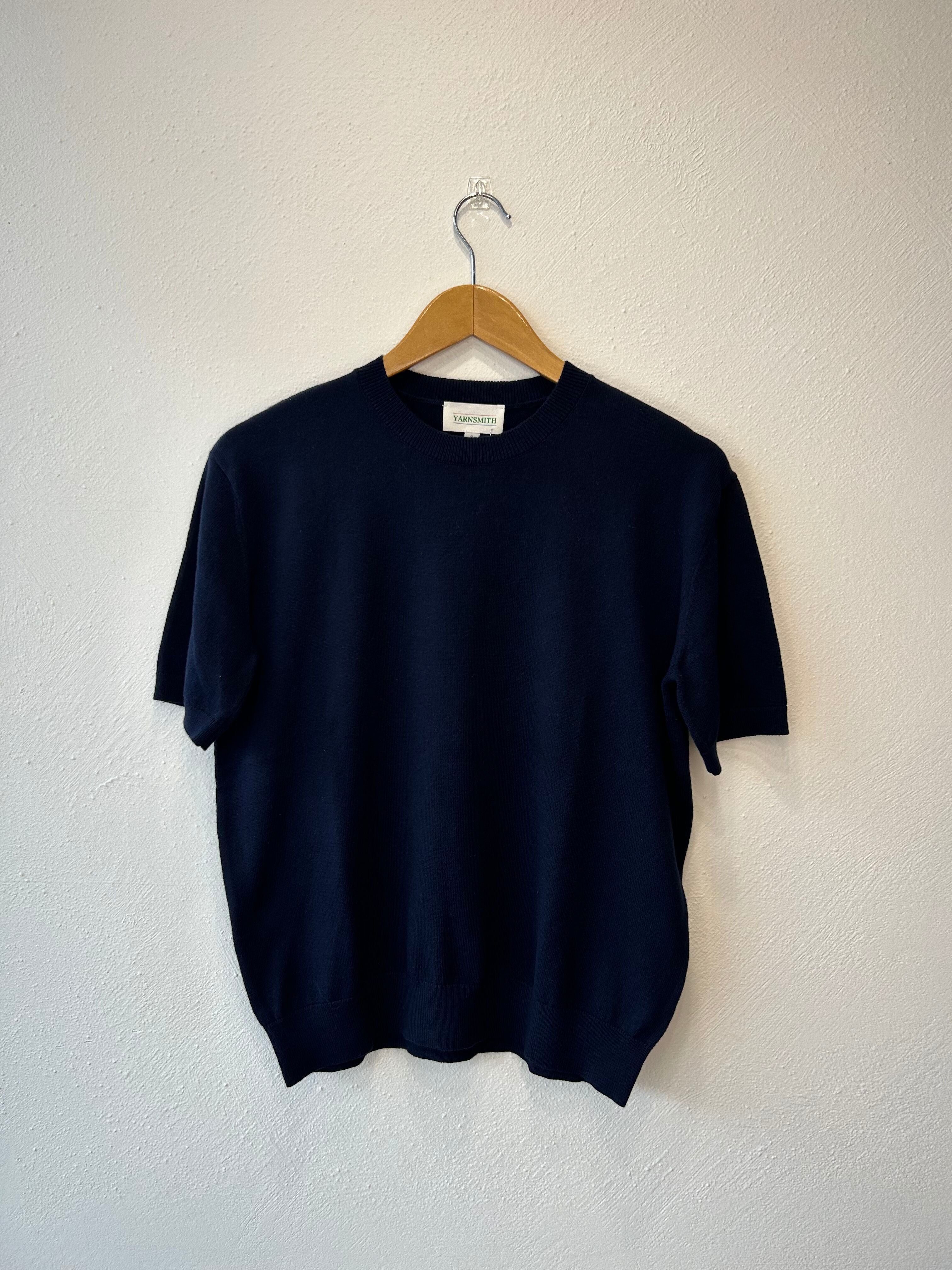Beryl Cotton/Cashmere T Shirt Yarnsmith BRK3A Navy